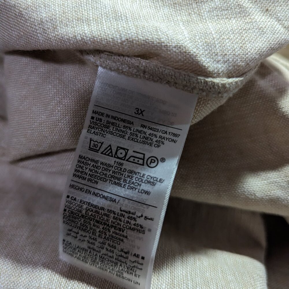 New Old Navy Sleeveless Linen Blend Long Dress smocked back size 3X NWT Beige - Picture 5 of 5